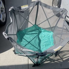 Summer Pop ‘N Play Lite Playard, Aqua/Gray, 34 x 24.5