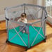 Summer Pop ‘N Play Lite Playard, Aqua/Gray, 34 x 24.5