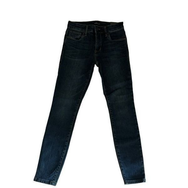 STS Blue Dark Blue Mid-Rise Denim Skinny Women’s Jeans Pockets Lightweight Soft
