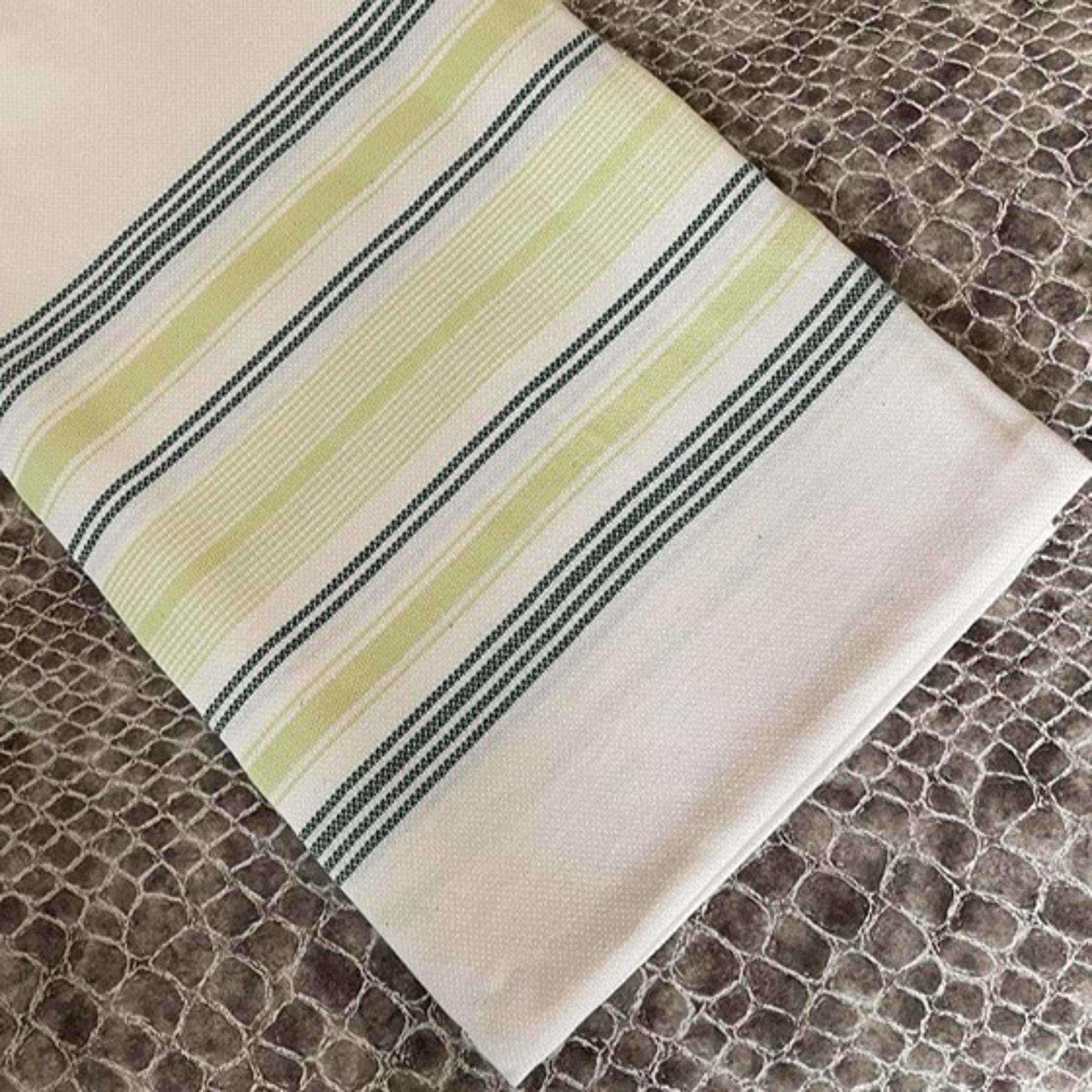 Bamboo & Turkish Cotton Beach Bath Towel - Green Stripes
