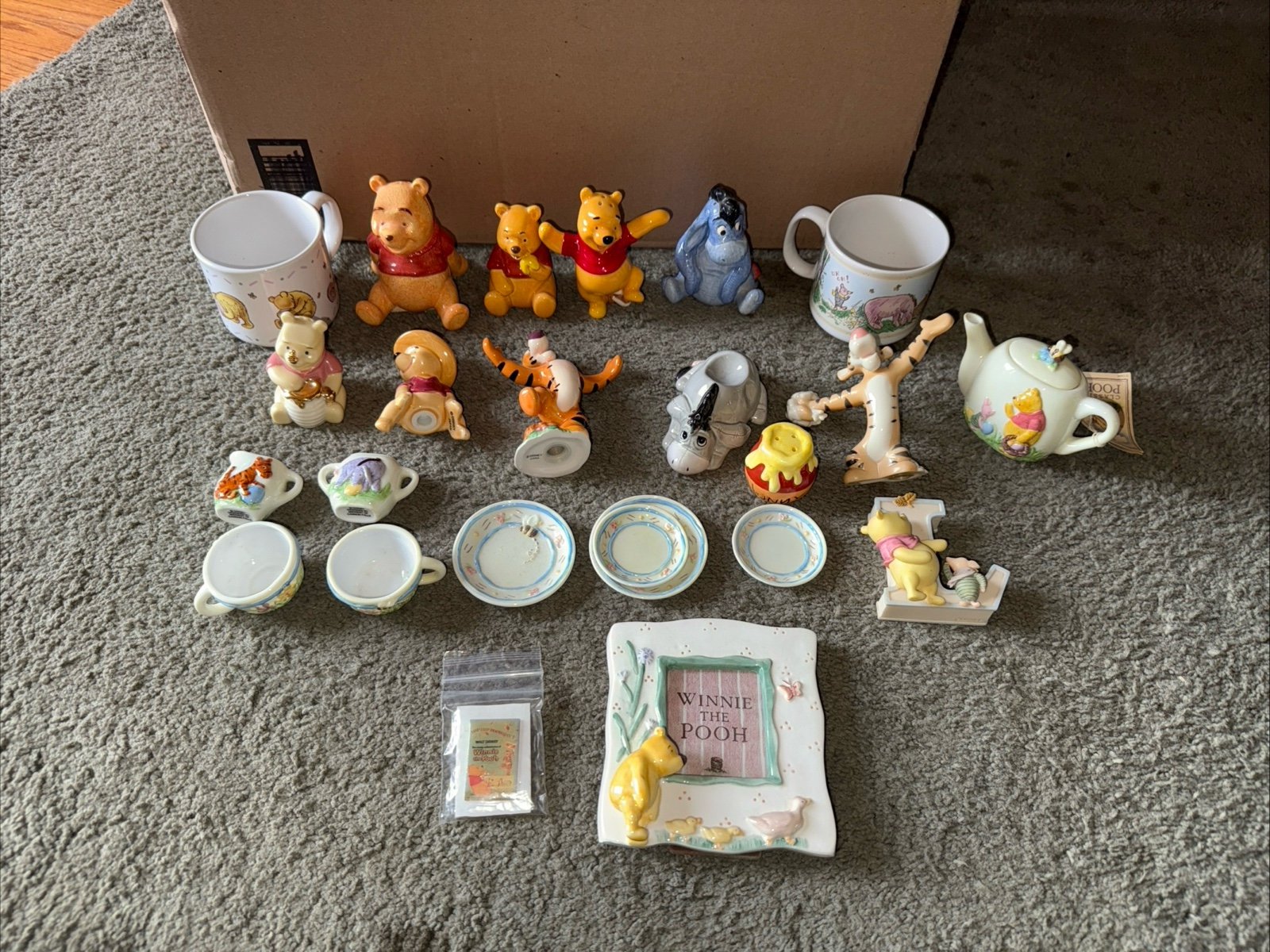 Disney lot salt pepper figured cups plates and more