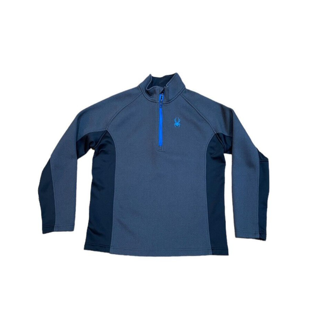 SPYDER Half Zip Fleece Pullover Sweater Men’s Size Large L Gray Blue Excellent