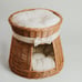 Natural round wicker cat house and small dog house, eco pet house, organic bed f