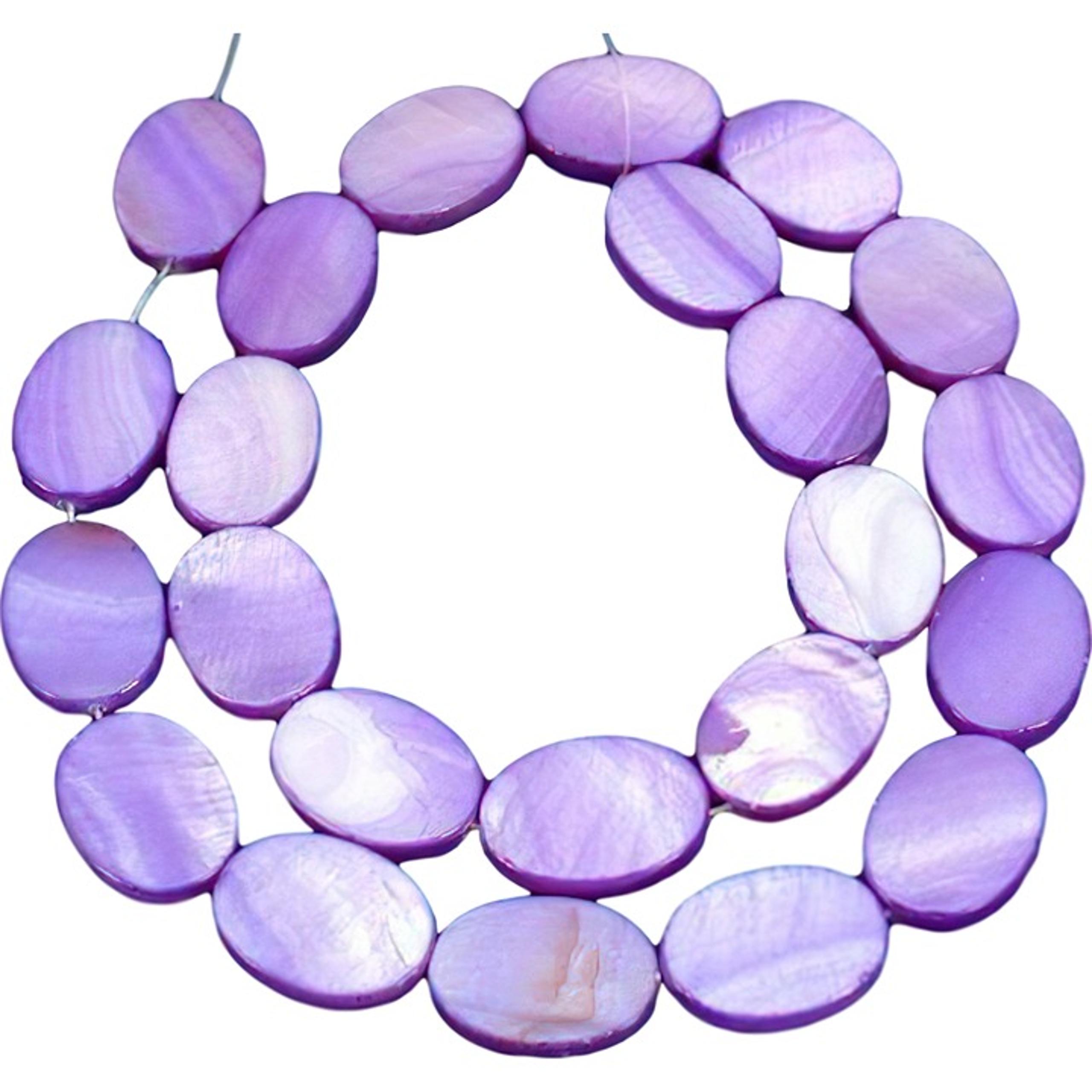 One Strand Of Dark Blue Mother Of Pearl Shell Flat Oval Beads Great For Beading