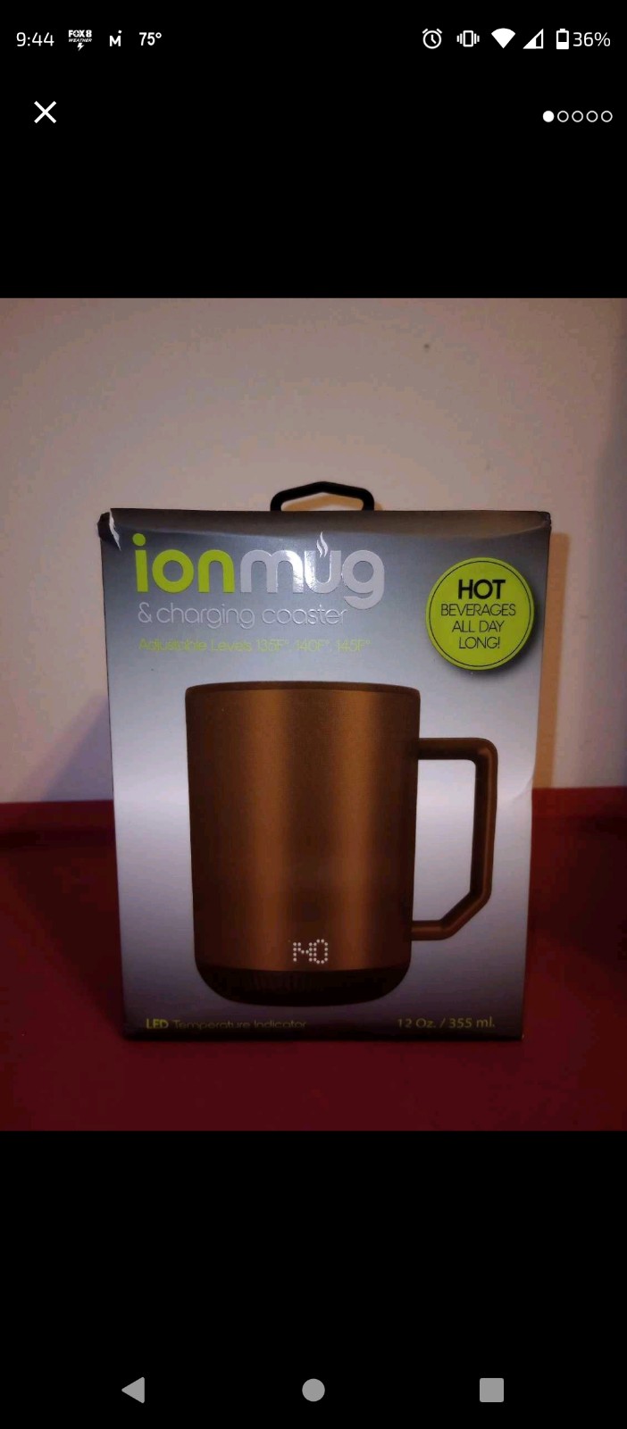 Ion mug self heating, rechargable mug / coaster