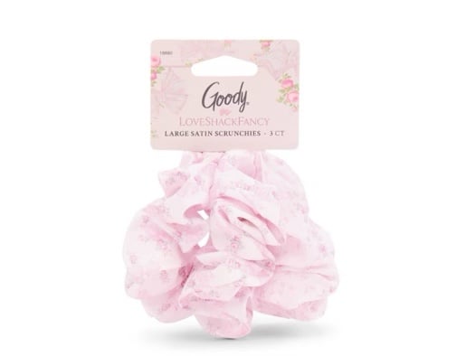New Love Shack Fancy Goody Wet Brush Satin Set of 3 Pink Scrunchies Large