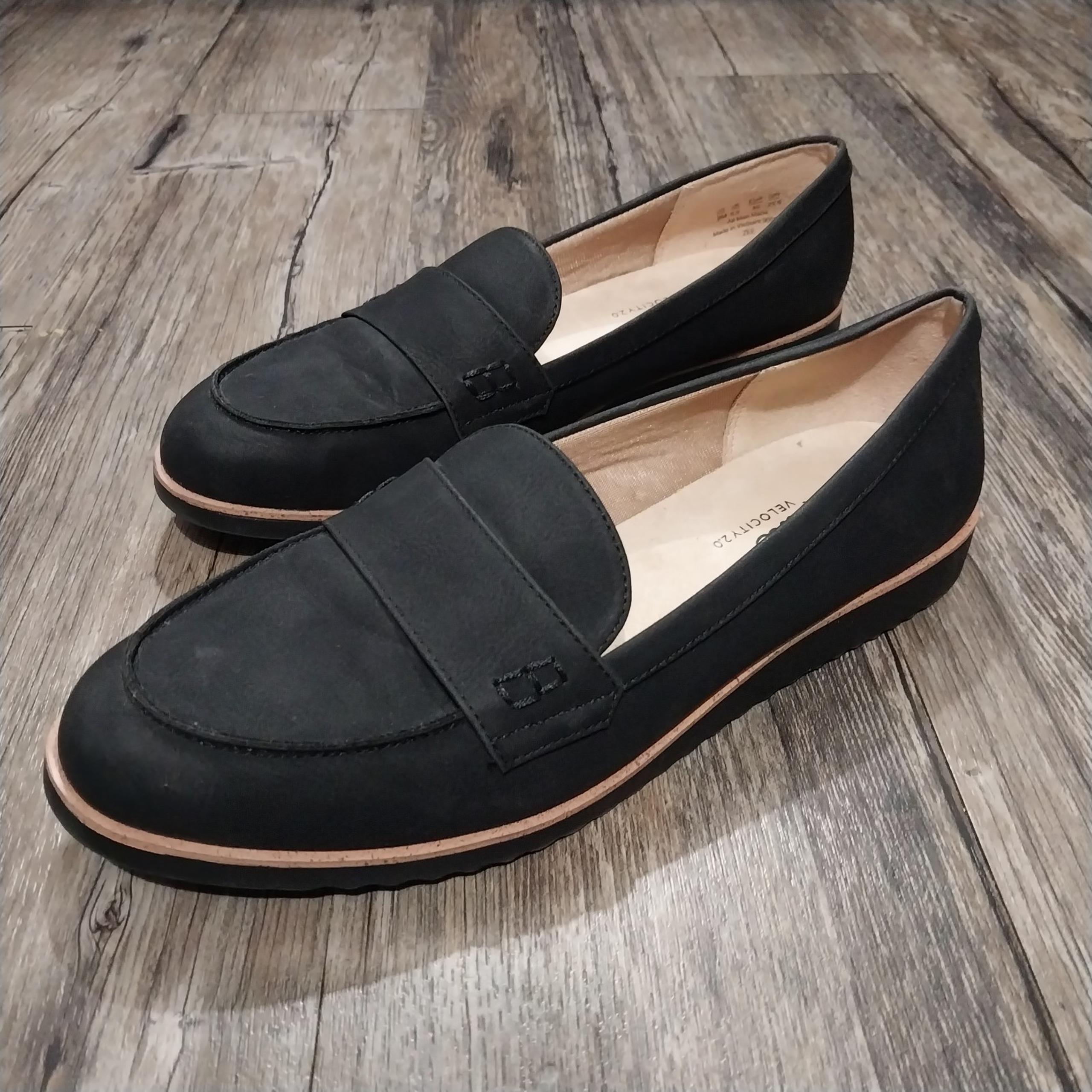 LifeStride Womens Zee Loafers Size 9 Black Slip On Casual Classic Shoe Flats