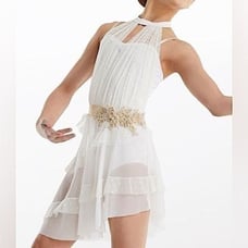 Wisseman Dance Costume white ruffle dress Candle In The Wind 11576 child SC 6