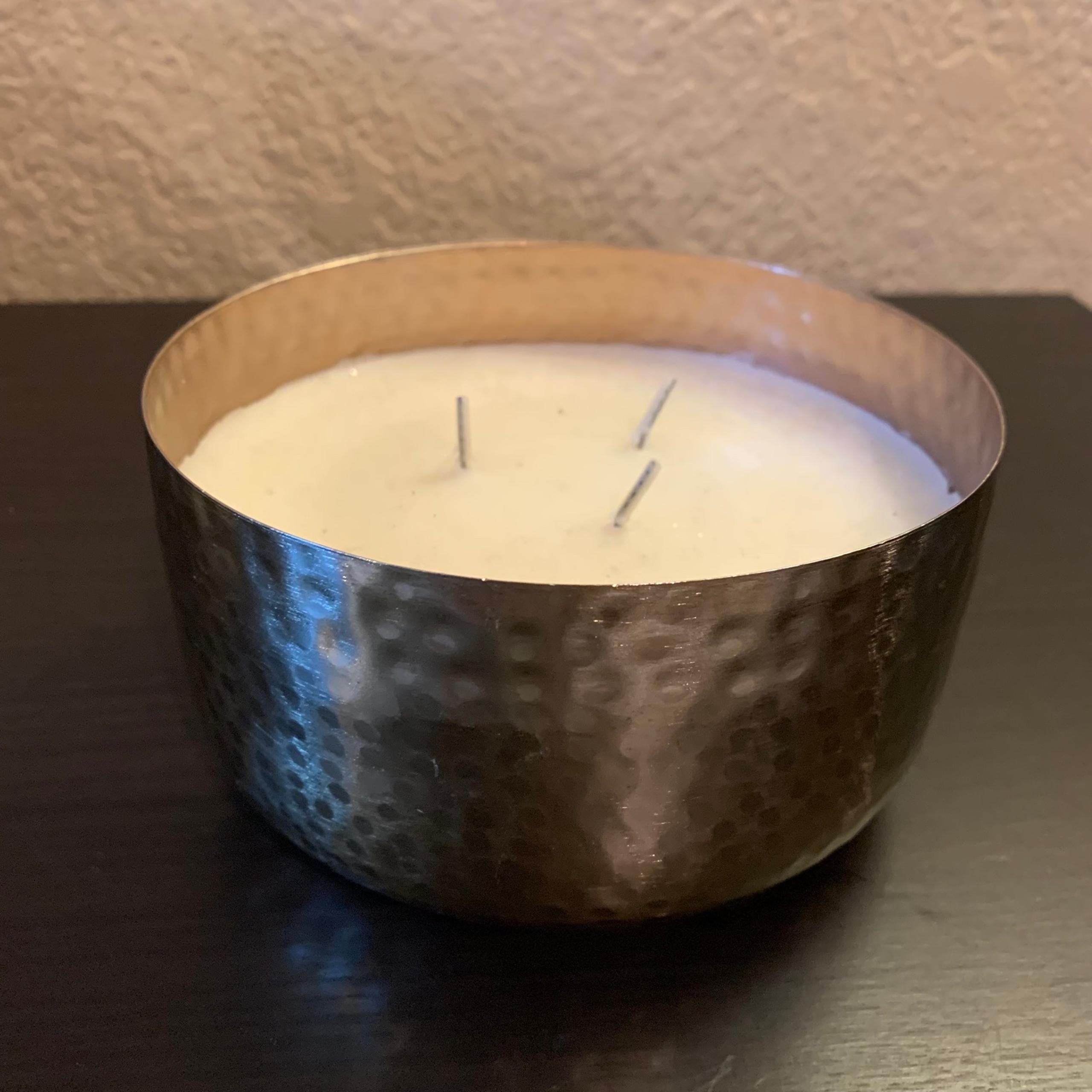 Hammered metal better homes & garden candle