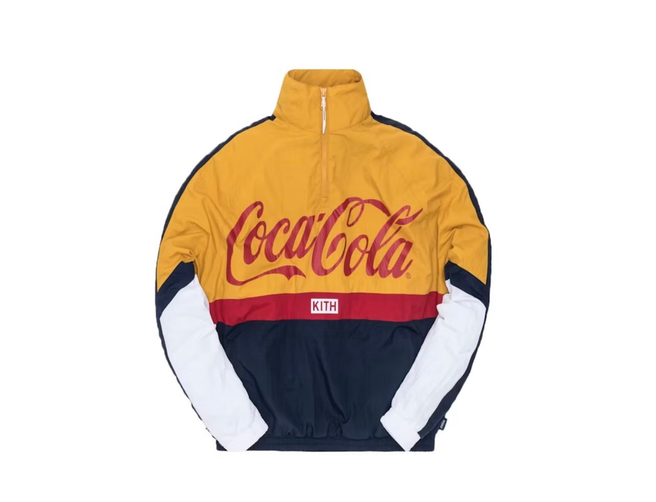 Kith x Coca-Cola Quarter Zip Nylon Windbreaker Navy .