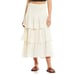 Free People Cant Stop Spring tiered ruffle Cotton cream midi Skirt