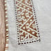 Vintage 16 PCs Beige Linen Lace Brown Embroidered Placemat & Napkins Beautiful