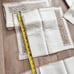 Vintage 16 PCs Beige Linen Lace Brown Embroidered Placemat & Napkins Beautiful