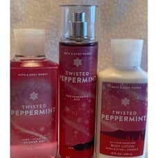 Bath and Body Works Twisted Peppermint 3 Piece Set