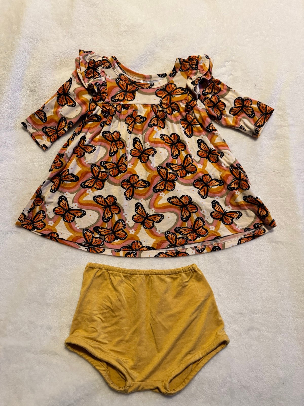 Posh Peanut Bowie bummie set 6-12 months