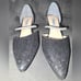 Nina BRYSTOL WOMENS BLACK TEXTURED METALLIC MID-HEEL D'ORSAY PUMPS, Size 8.5M