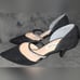 Nina BRYSTOL WOMENS BLACK TEXTURED METALLIC MID-HEEL D'ORSAY PUMPS, Size 8.5M