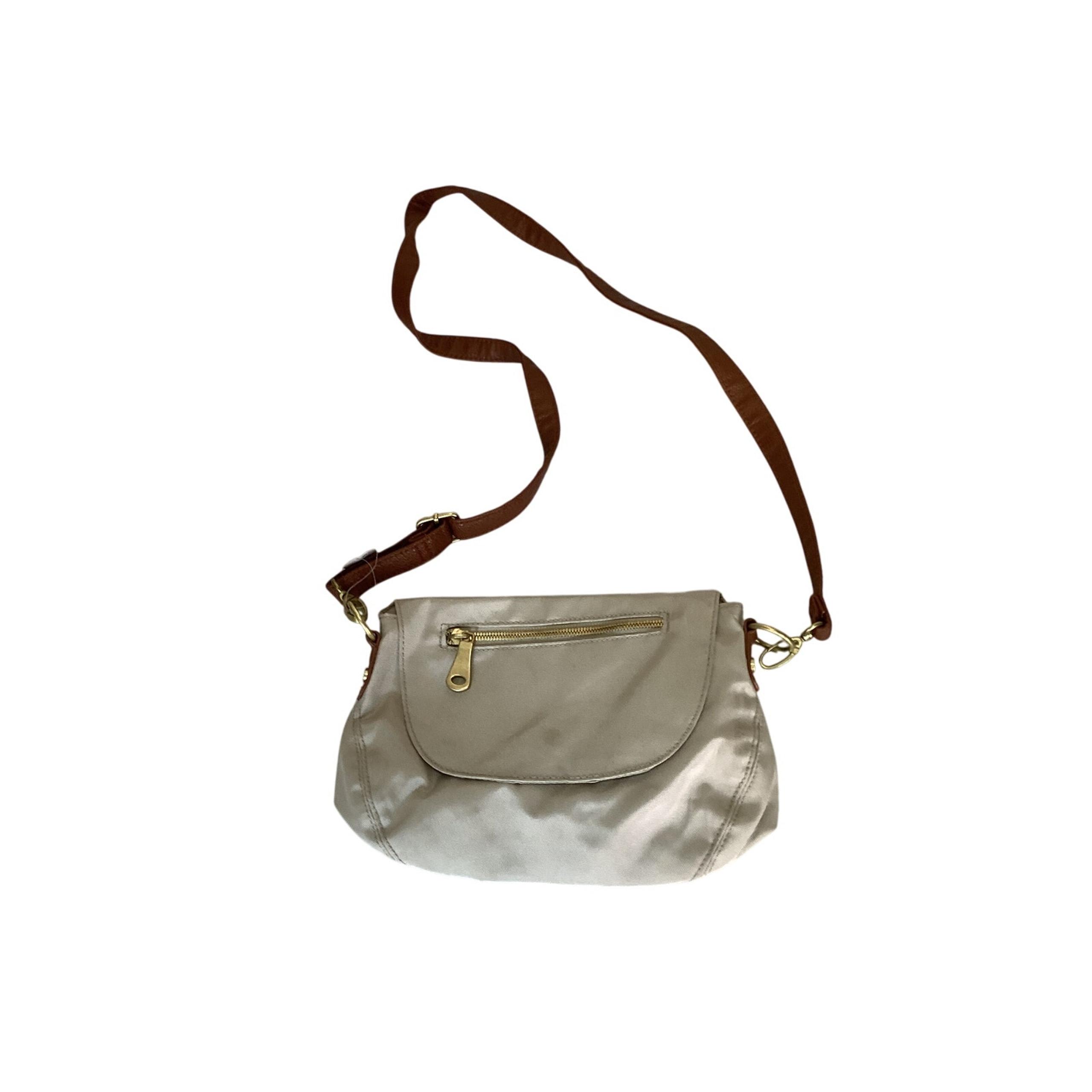 Aldo Cream With Brown Straps Shoulder Bag New