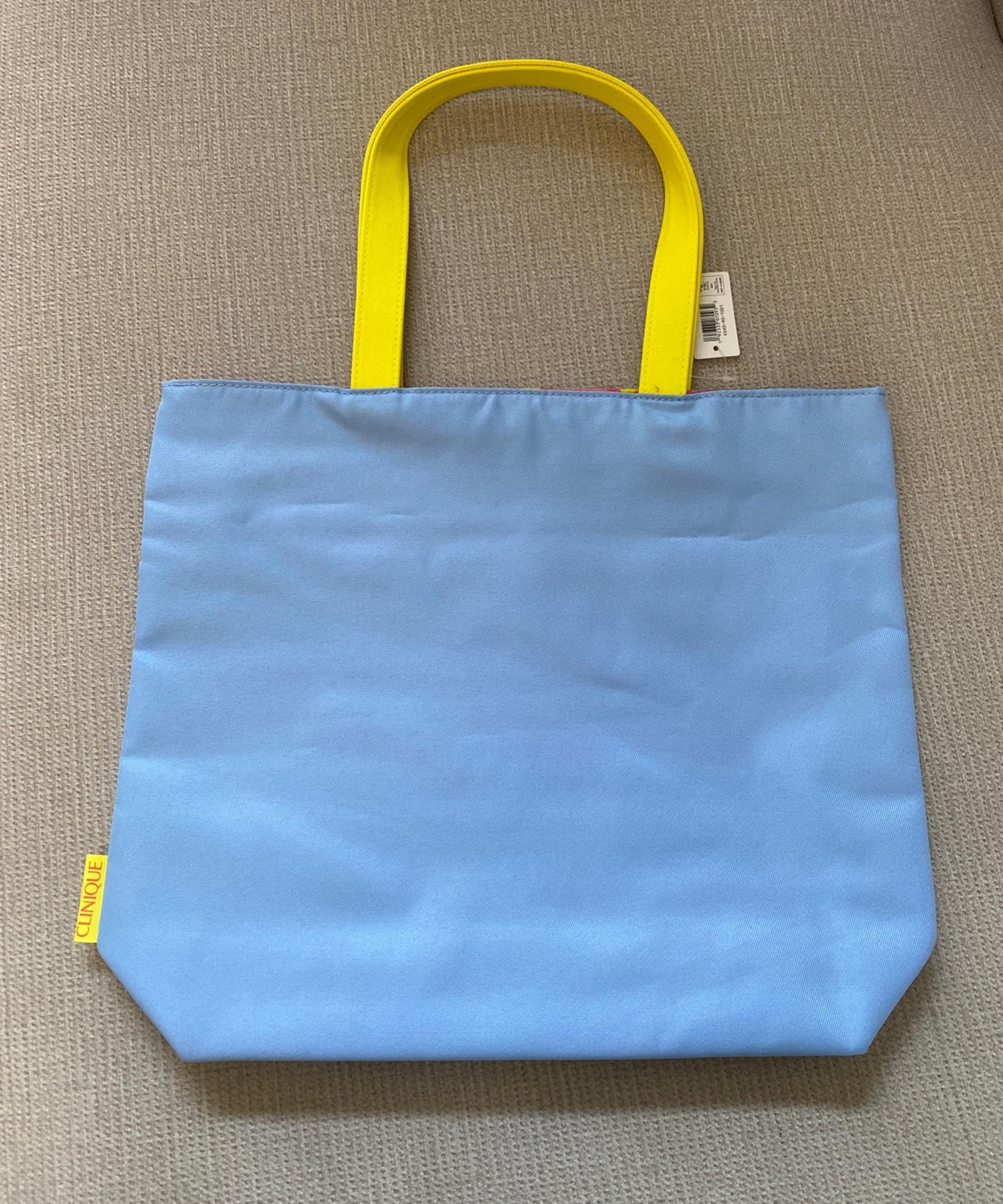 Clinique Tote beacBag Blue 100% Recycled Polyester 15 x 13 x 3-1/2  new