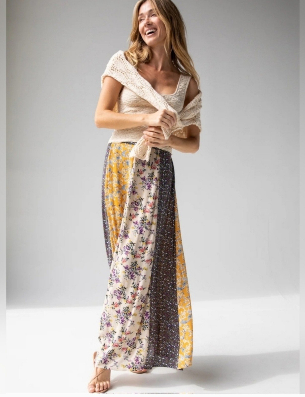 NWT Valentina Maxi Skirt Size X-Small in Floral Mix Orig 55 by Natural Life