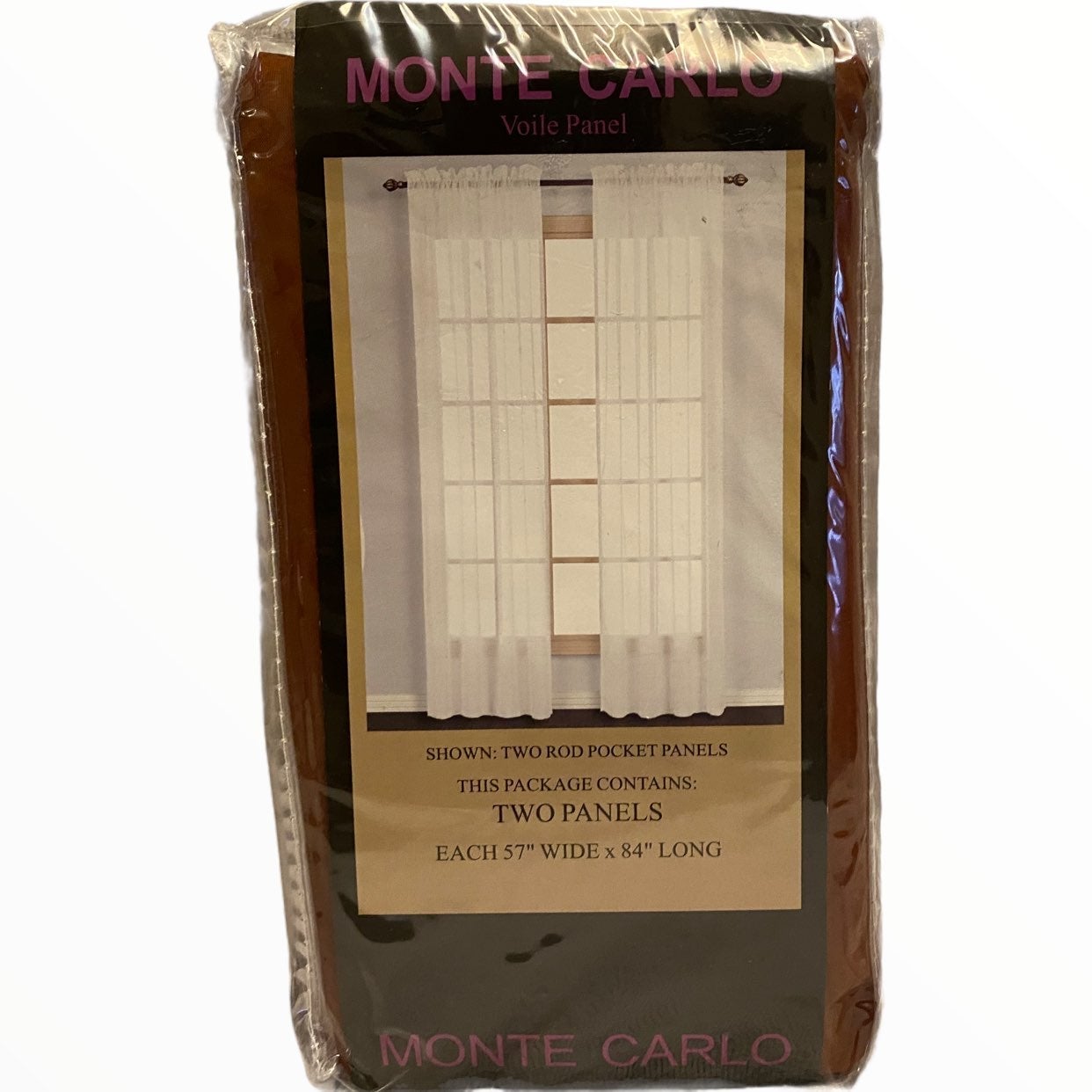 Monte Carlo Sheer Window Curtain Panel Pair in Spice