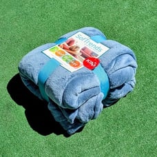 Super SoSoft by Berkshire Velvety Blanket King 108 x 90 Plush Light Blue NWT