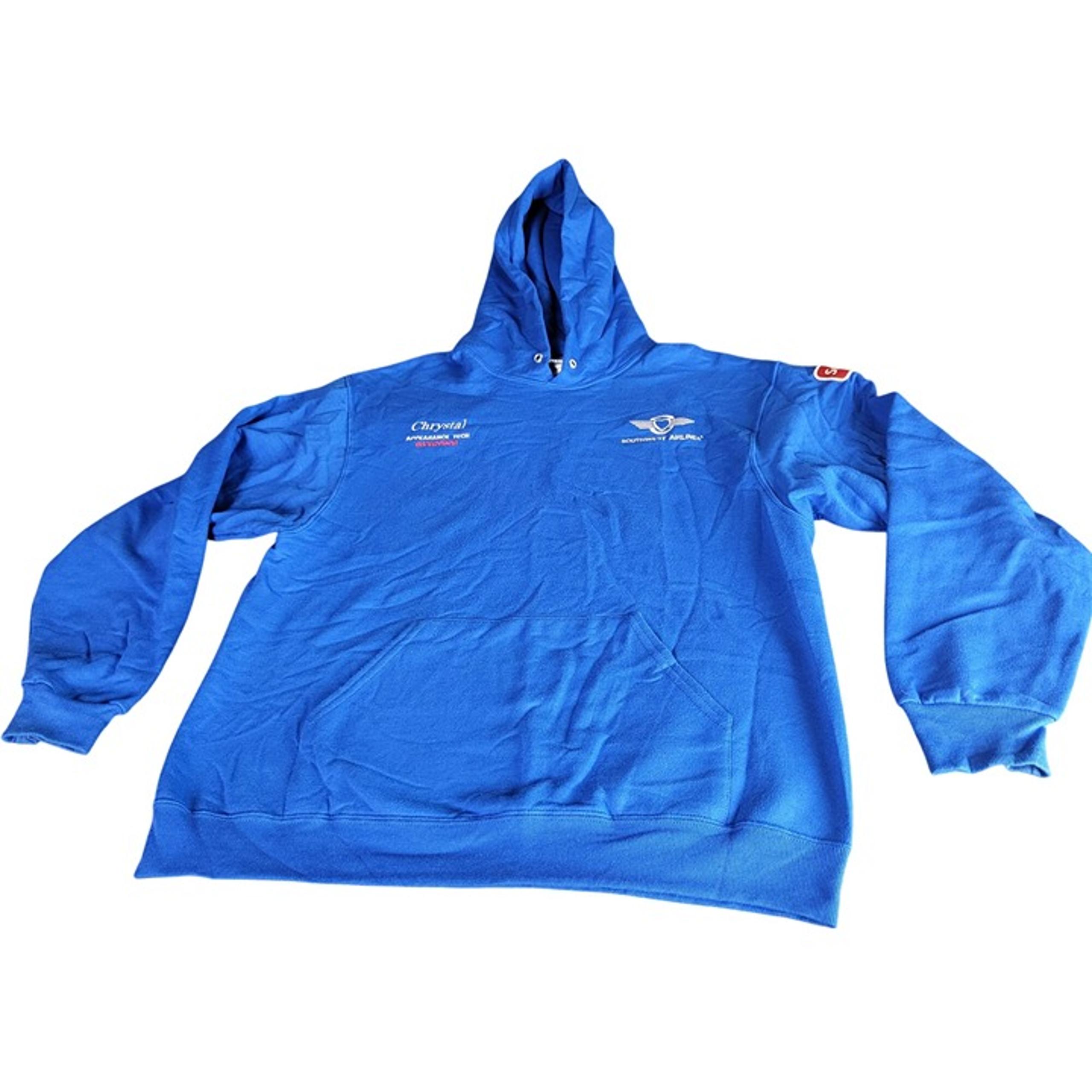 Southwest Airlines Jerzees Hoodie Men Sz L Blue Patched Embroidered Employee