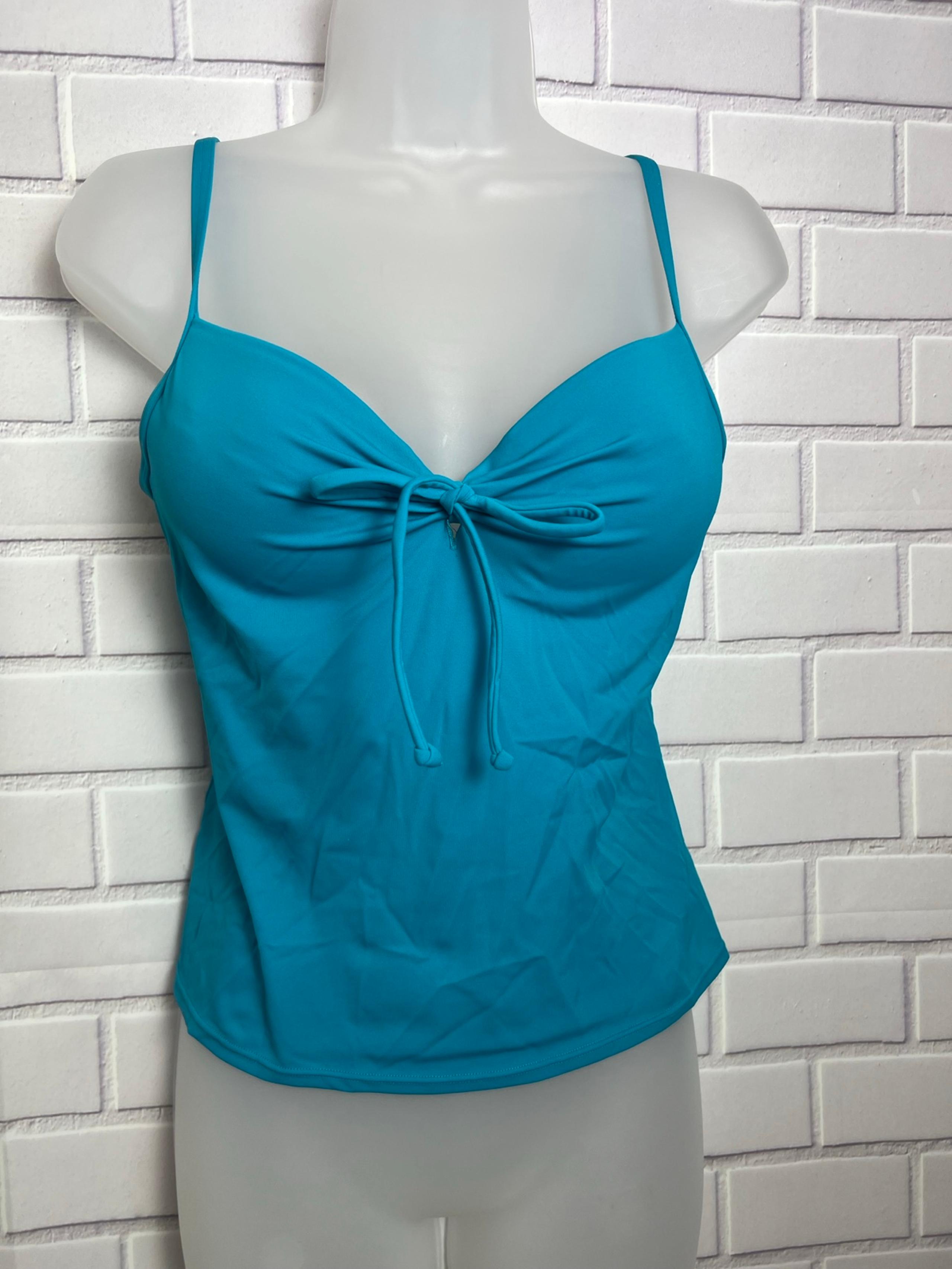 Victoria's Secret Padded turquoise Tie Swim Tankini Top Swimsuit/size 34B