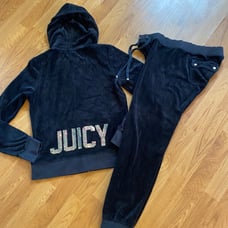 Women’s Juicy Couture Sz M-L hoodie sweatpants sweatsuit bling