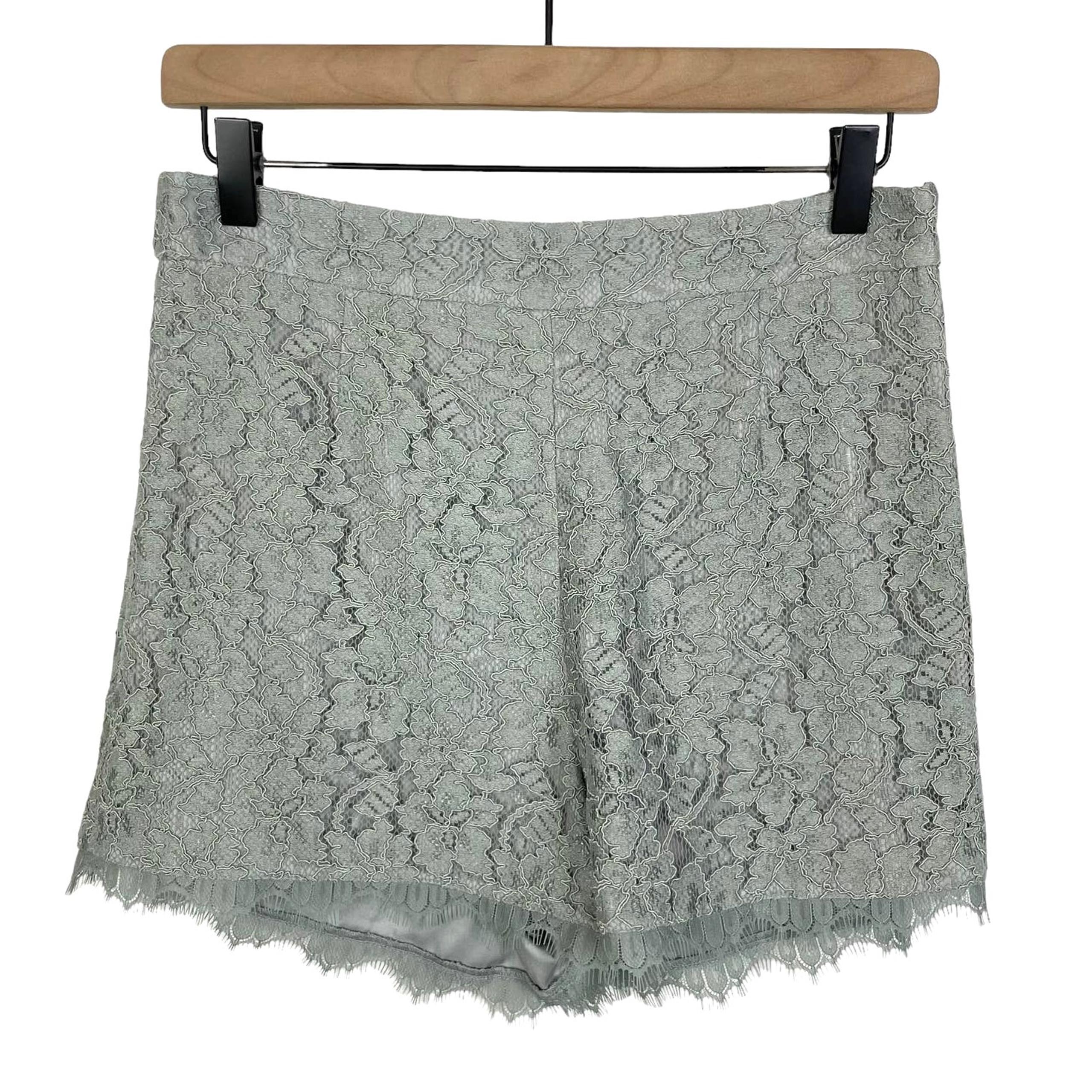 Diane von Furstenberg DVF NWT Size 6 Gray Fausta Lace Dressy Shorts