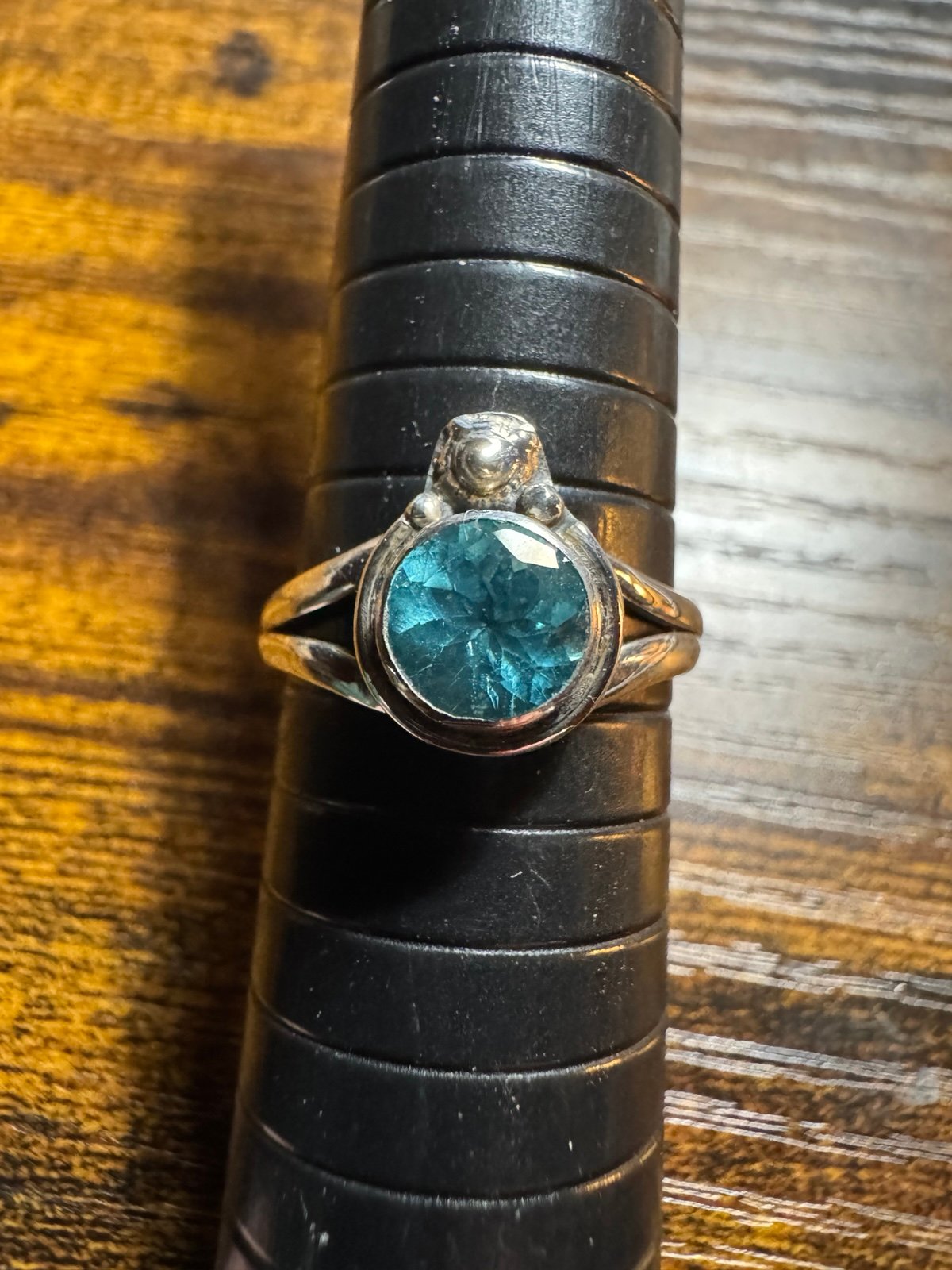 Blue aqua topaz ring SIZE 8 1/2 Sterling silver