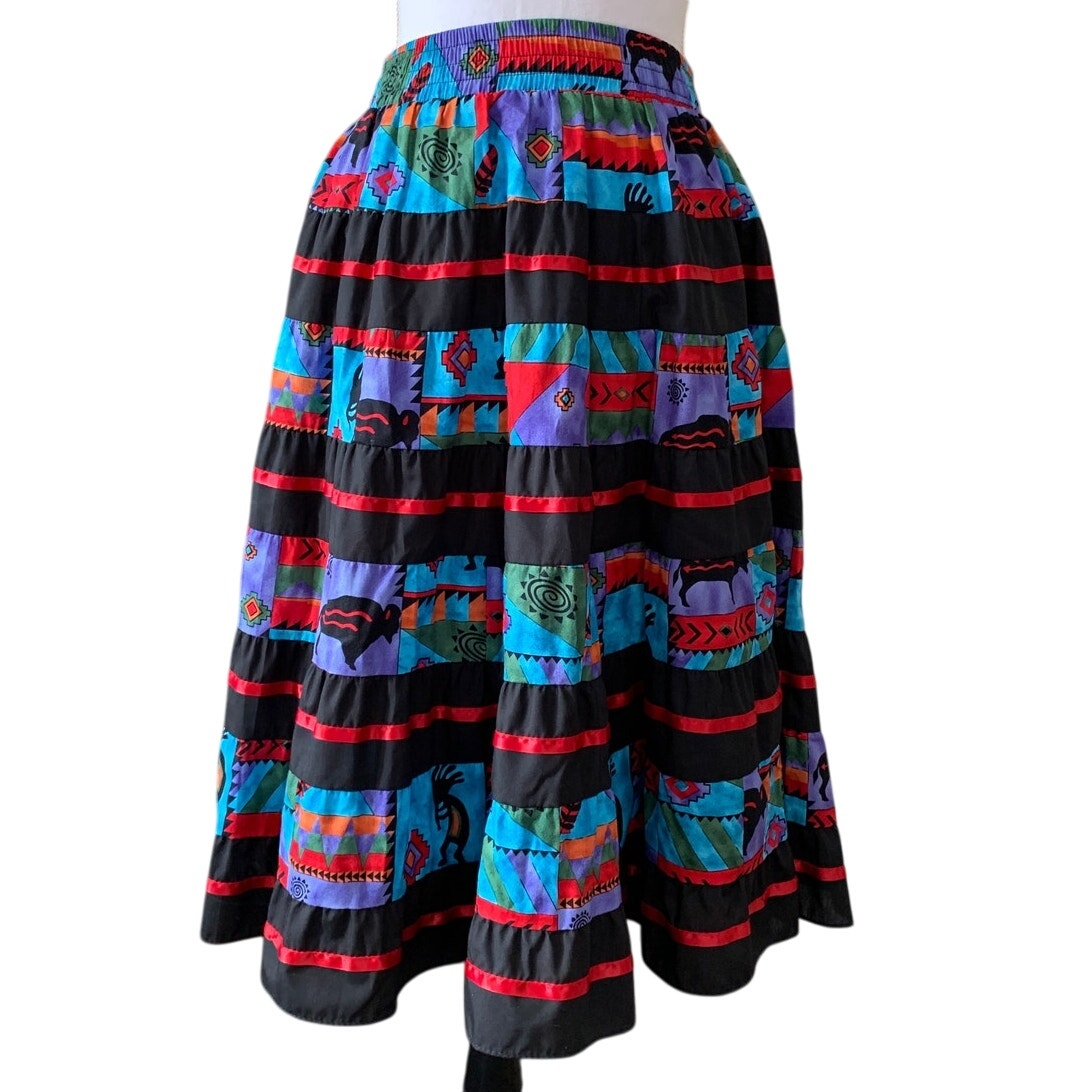 Square Up Fashions Square Dance Circle Skirt Kokopelli Southwestern Size Small