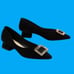 C.Paravano Alessia embellished middle heel black pumps