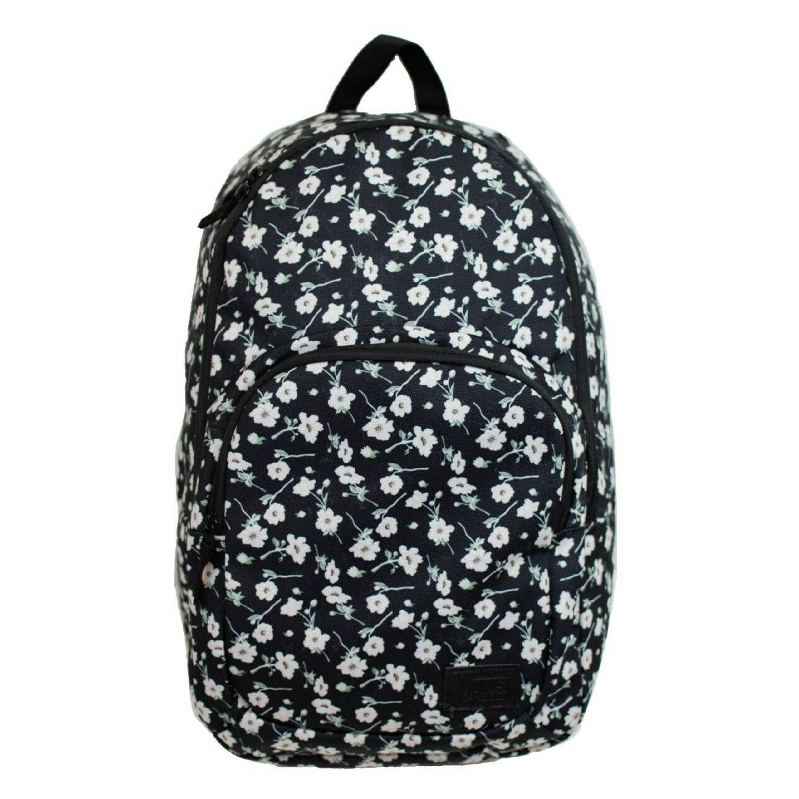 Vans Off The Wall Women's Schooling Backpack Bag - Black/Pink Floral