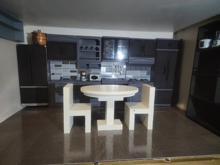 1/6 scale dollhouse handmade dining room set