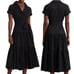 Lauren Ralph Lauren Belted Cotton-Blend Tiered Dress Black Midi NWT Size 0