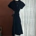 Lauren Ralph Lauren Belted Cotton-Blend Tiered Dress Black Midi NWT Size 0