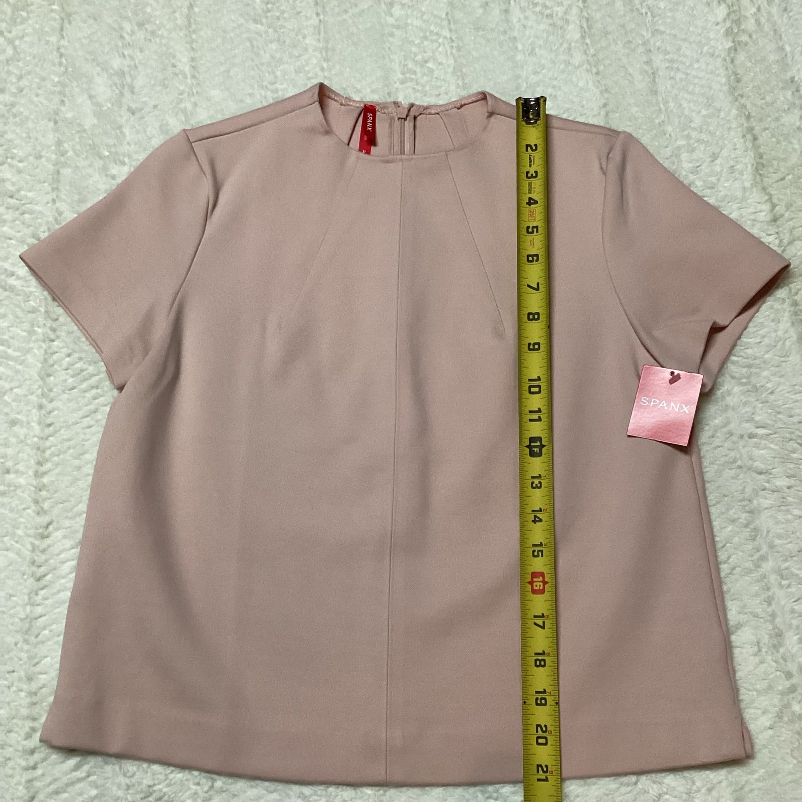 Womens NWT Spanx Pink Pale Perfect Funnel Top Small Rayon Blend Shirt/blouse Top