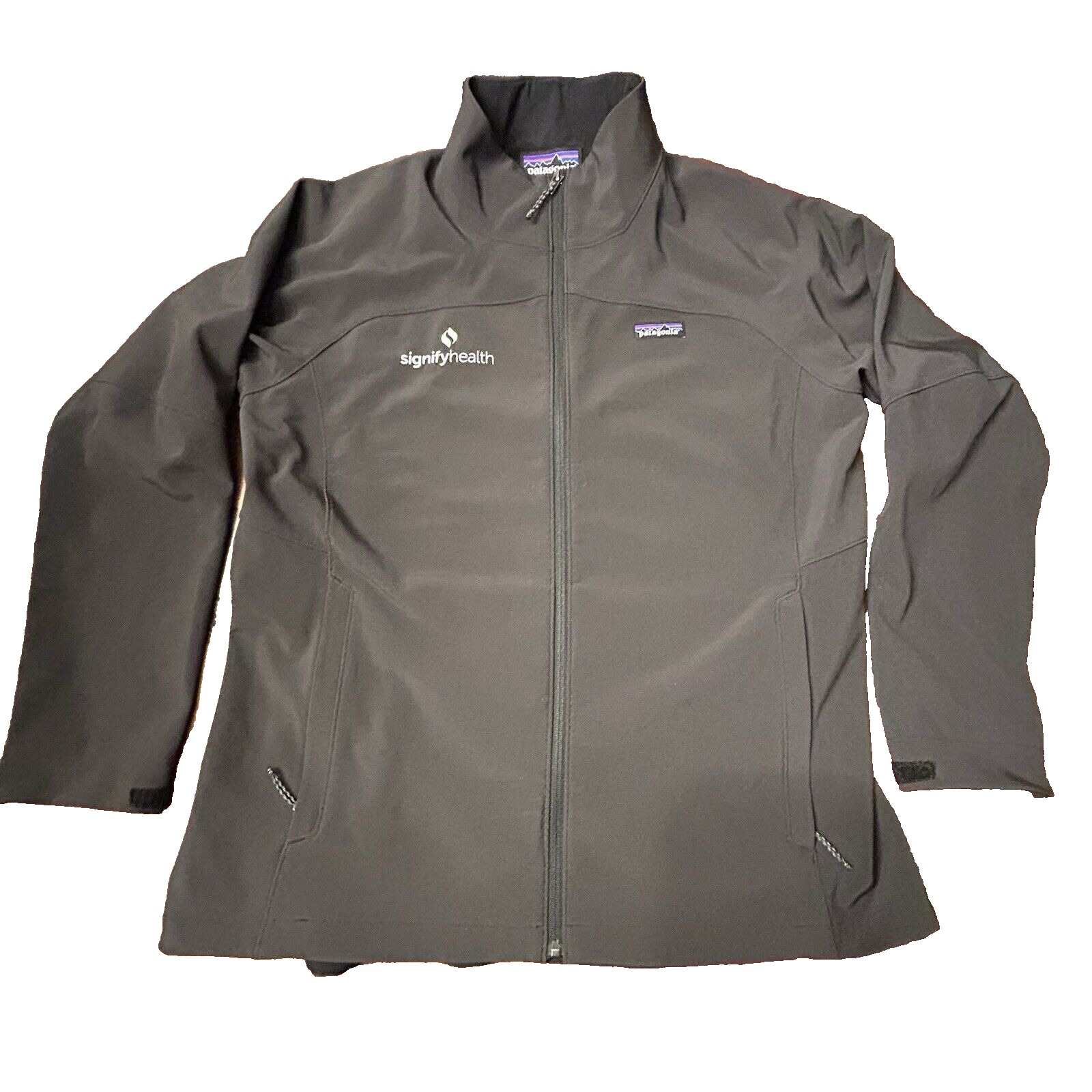 Patagonia Adze Jacket Women XL Black Full Zip Softshell Fleece Lined CO LOGO EUC