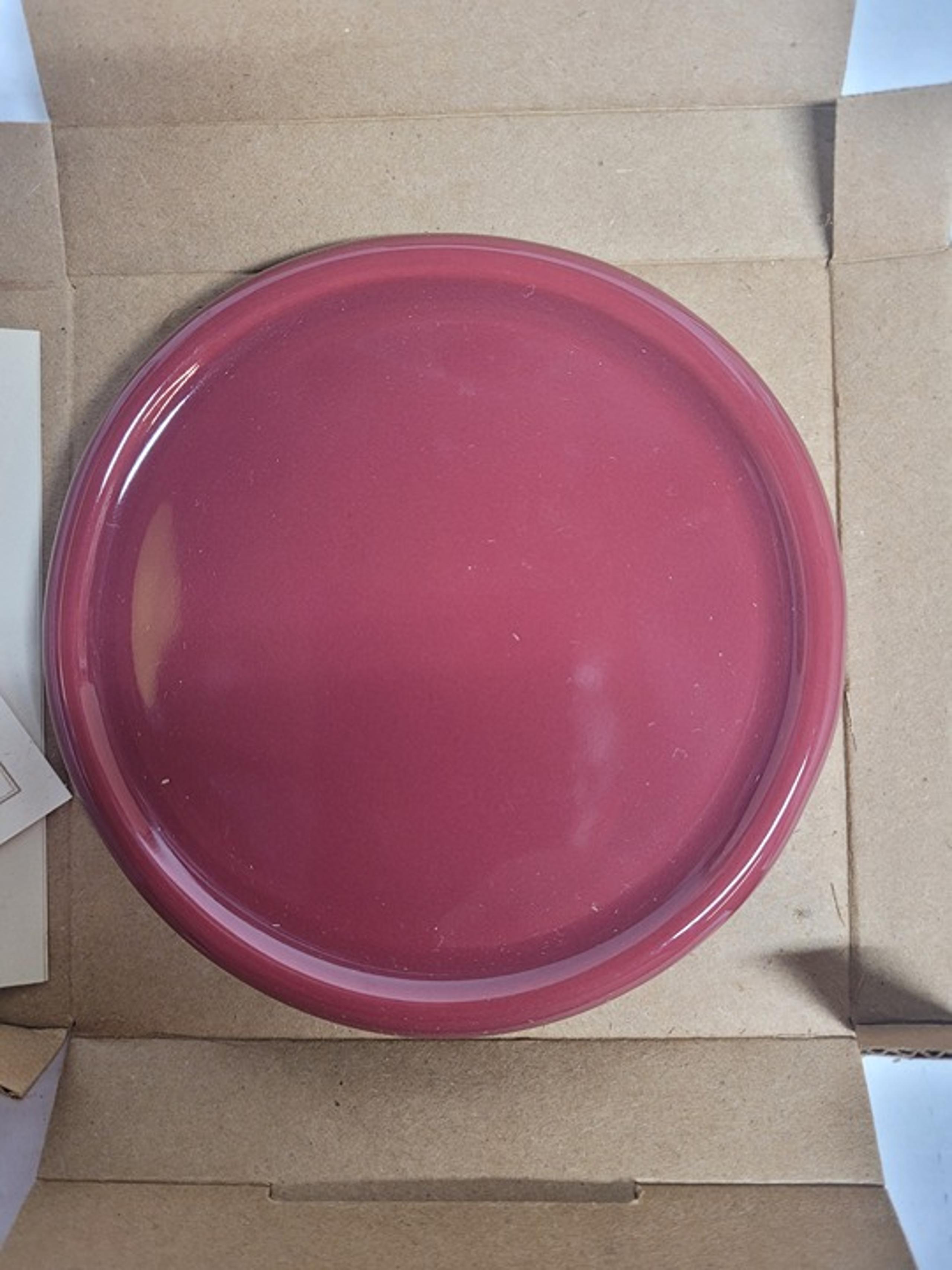 Longaberger Pottery PAPRIKA Red Coaster Lid Candle Holder