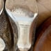 Emy Mack Leather Snake Reptile Print Rhines Bow Pumps Heels