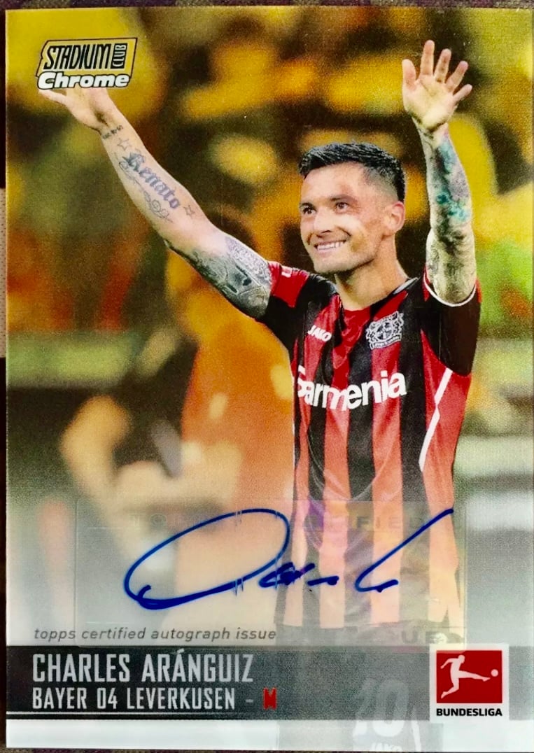 2022 Topps Stadium Chrome Charles Aranguiz RC Autograph Gold 50 Leverkusen Chile