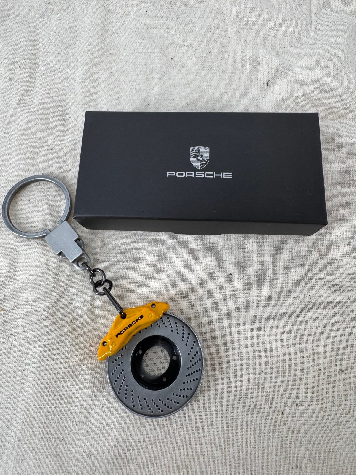 Porsche Keyring Keychain Yellow New