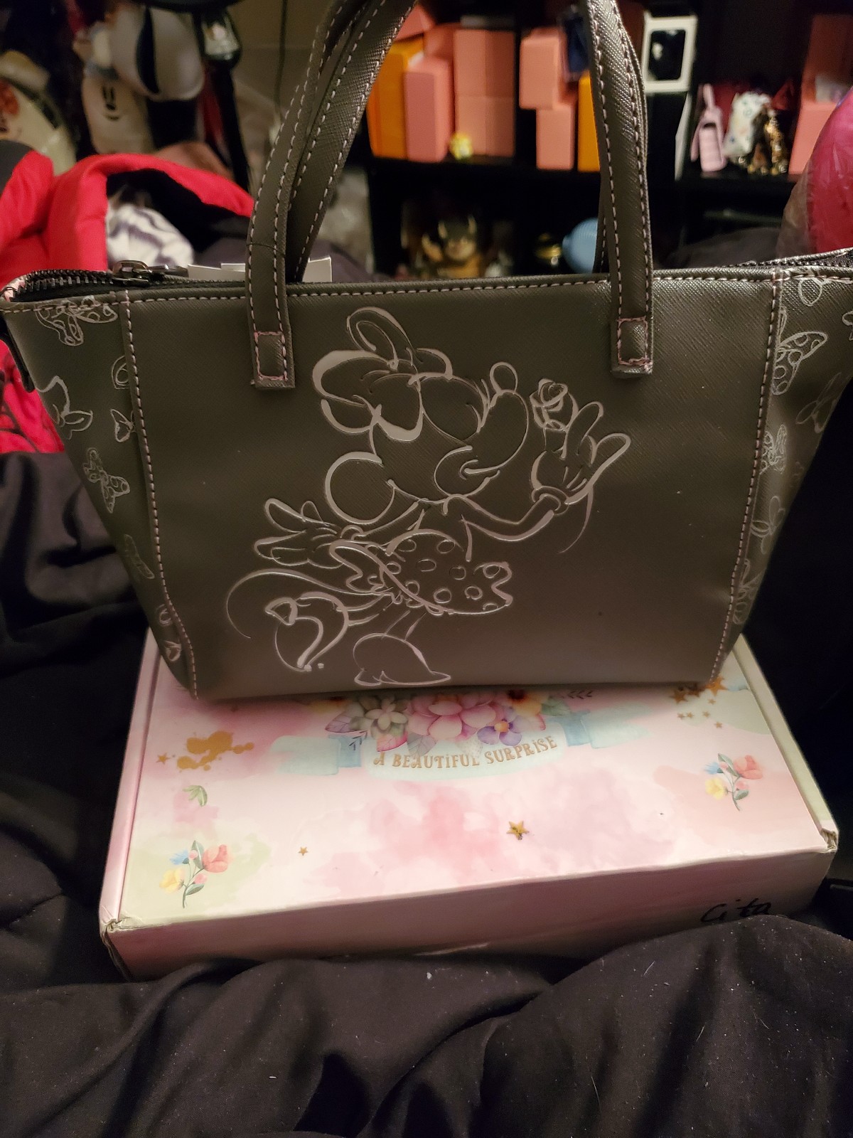 Disney Parks Authentic Sweet Minnie Satchel Removable Crossbody Strap Purse