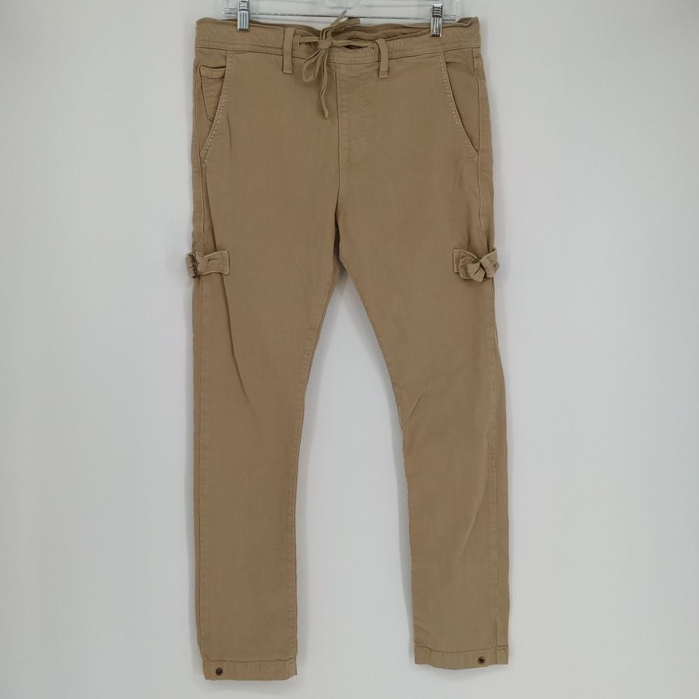 True Religion Men's Khaki Jean Size 30 Carpenter Skinny Tie Waist Tan Y2K 90s