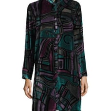 Caroline Rose Mystic Devore Velvet Long Blouse Size 3x