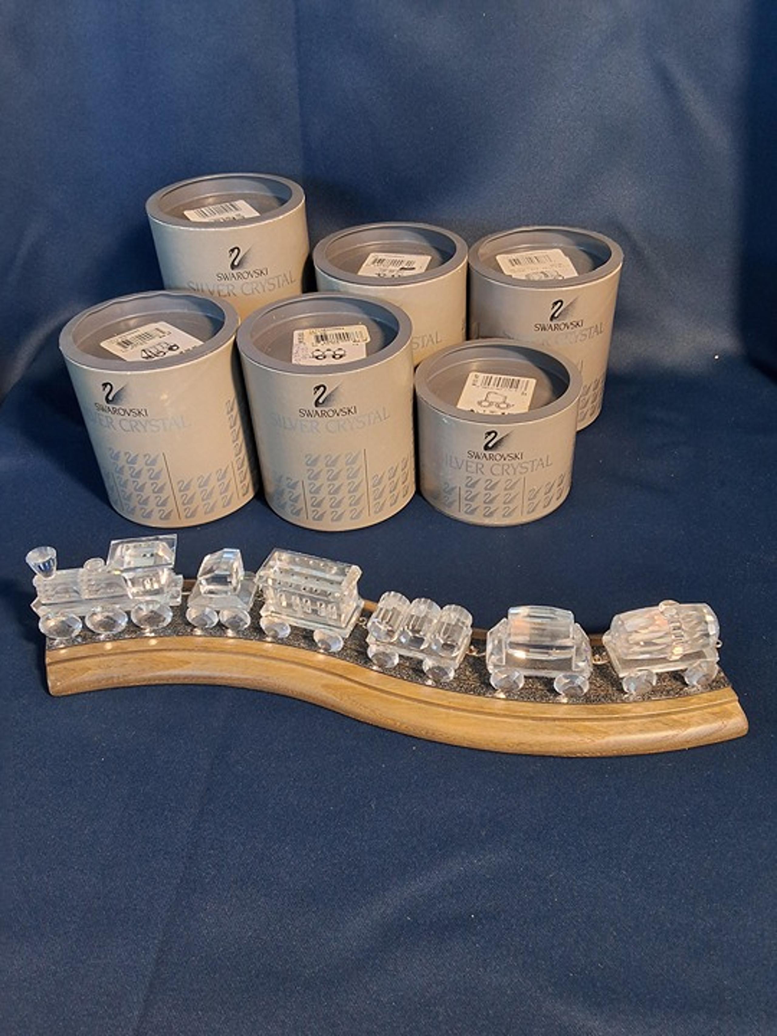 6 Piece When We Were Young Train Set with Custom Track Display. - Swarovski