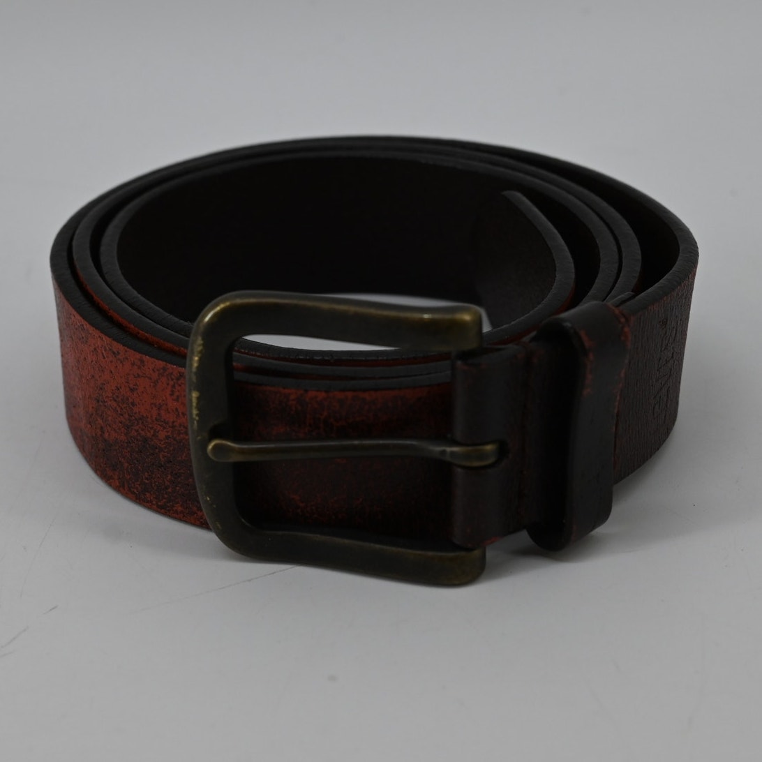 Levis Mens Leather Distressed Belt Casual Burnt Orange Sz 42