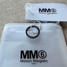 4 New Maison Margiela MM6 Numbering Logo Ring Dark Silver
