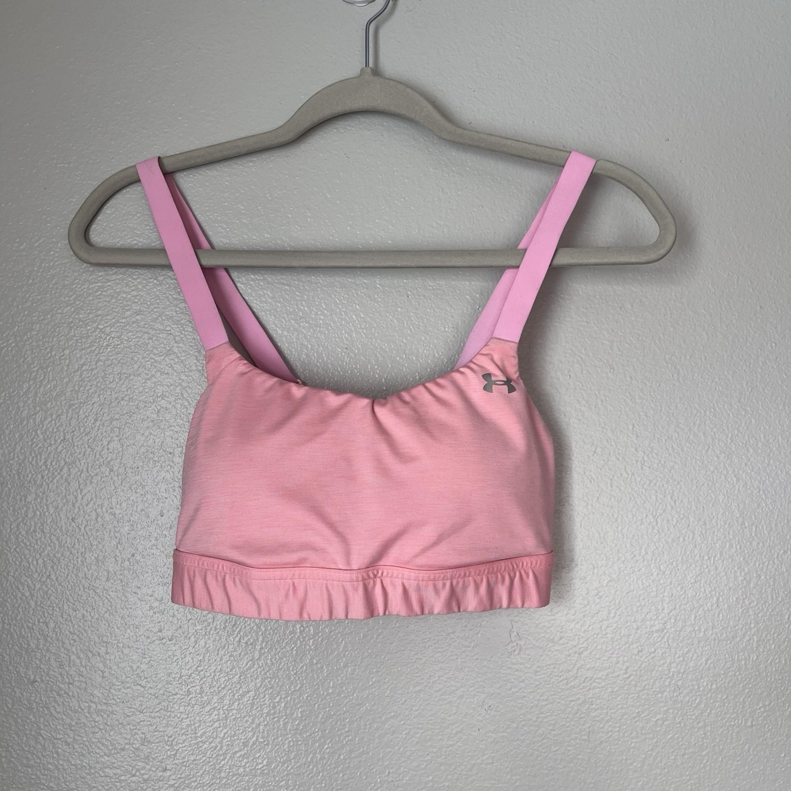 Under Armour Women's UA Infinity Mid Sports Bra Adjustable Straps Pink Medium